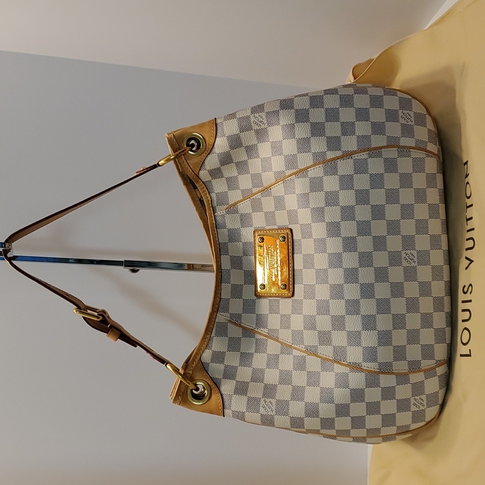 Louis Vuitton LV Shoulder Bag N55215 Galliera PM White Damier Azur